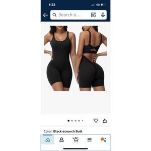 Wenlia Women Sleeveless Jumpsuits Sexy Backless V Back Scrunch Butt Bodysuit One